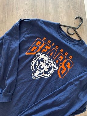 NFL Team Apparel Chicago Bears NFL Long Sleeve Shirt Navy Blue L